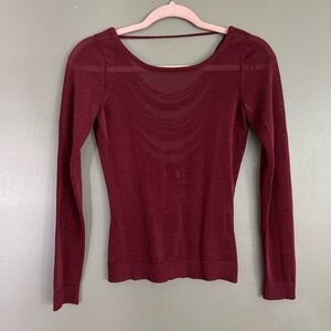 NWOT Burgundy Long Sleeve Top, S